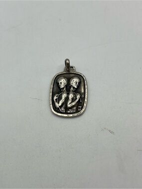 Sterling Silver Gemini Pendant Zodiac Twins